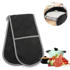 BBQ Kitchen Double End Oven Gloves Insulated Waterproof Microwave Mitts Cotton