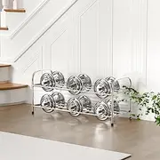 [Botion] Expandable Shoe Rack, Stainless Steel Shoe Shelf, Strong Weight Capacity Shoes Organizer, Easy to Install and Saving Space Standing Shelf with Sturdy Frame (2 Tier)