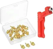 [uxcell] 1/4 Inch Track Spikes,16 Pack Steel Short Spikes Track and Field Running Spikes Replacement Spikes with Spike Wrench for Plastic Track Short Running Jumping Sprint Sports, Gold