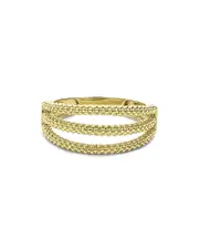 Lagos 18K Gold Signature Caviar Three Row Beaded Ring