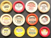 1940-60 Vintage Lot of 12 Milk Caps Collect, Frame, Craft, Decoupage Projects