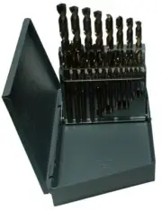 1/16-3/8x64ths 21 Piece Tin Coated Drill Bit Set
