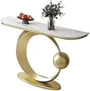 HOLGVE Console Table, Entryway Table, Contemporary Accent Sofa Table, Geometric Base Hallway Table, Behind Couch Table, Foyer Table for Living Room, Entryway(Gold-B,47.2inch/120cm)