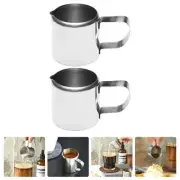 2 Pcs Sauce Cup Mini Milk Stackable Coffee Mugs with Rack Latte Art Miss