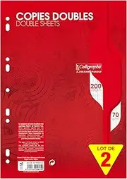 Clairefontaine 5615AMZC Set of 2 Packs of Calligraphe Document Sheets DIN A4 21 x 29.7 cm 200 Sheets French Ruling 70 g 1 Set White