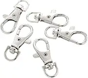 EORTA 50 Pcs 38MM Lobster Claw Clasp Stainless Steel Swivel Clasps Trigger Snap Hooks Landyard Clip Jewelry Findings for Keychain Sewing Craft DIY, Silvery