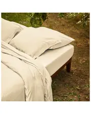 Bombacio Linens Sunset Ivory Brushed Cotton Percale Fitted Sheet