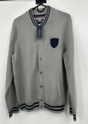 Tommy Hilfiger Mens Varsity Lambswool Cardigan Sweater NWT Sz Large
