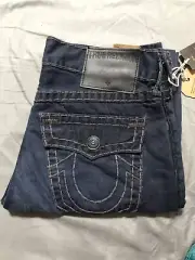 True Religion Men's Geno Super T Relaxed Slim Jeans Navy Blue Size 31 $378 MSRP