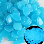 HQSGDMN 500pcs Glowing Rubble Garden Stones Glow in The Dark Rocks Cobble for Outdoor Indoor Decoration Yards Lawns Walkway Decorative(Blue 2)