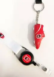 SET OF 2 ST GEORGE DRAGONS NRL TEAM RETRACTABLE LANYARD + RESIN BOOT KEY RING
