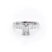 4.00Ct F-VS1 Lab Grown CVD Emerald Cut IGI Certified Diamond Ring 14k White Gold