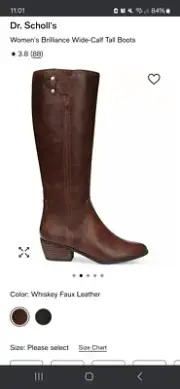 NIB Dr Scholl's Brilliance Boots Brown Size 10 Wide Calf Retail $130