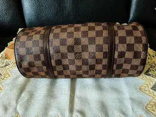 真品LV LOUISVUITTON 棋盤格圓筒包 手提包