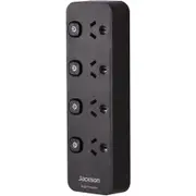 Jackson PT1814 Home & Office 4 Outlet Switch Powerboard - Black