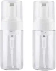 LASSUM 2 Pieces Clear Plastic Foamer Liquid Soap Pump Bottle Travel Foaming Soap Dispenser,100ML