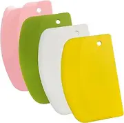 Dough Scraper, Pastry Scraper Plastic Bench Cutter, Bowl Scrapers Dough Bread Cutters for Cake Decorating Baking (4PCS)