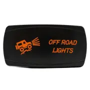 ORANGE Dual Back-lit Rocker Switch Laser Etched 20A OFFROAD LIGHTS Horizontal