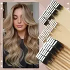 Russian Tape In Skin Weft 100% Remy Human Remi Hair Extensions Black/Brown/Blond