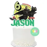 How to Train your Dragon Cake Topper Personalised. Lolly Bag Party Balloon Flag