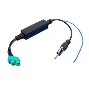 For Volkswagen Car Dual Head Radio Antenna Adapter Conversion Head W/Amplifier