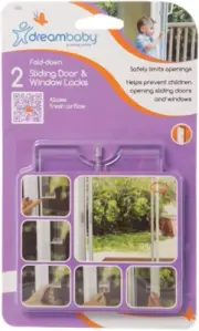 Dreambaby Fold-Down Sliding Door & Window Locks (Pack of 2)