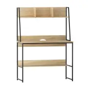 Computer Desk Bookshelf Storage 100CM Oak