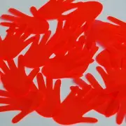 Glove Hand Vinyl Shape 1.5" Red Go Go Fluorescent Edge Glow