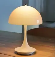 Cordless Mushroom Table Lamp with Touch Sensor, 3-Color Stepless Dimmable