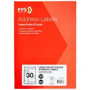PPS Inkjet Laser Address Labels 30UP 100 Sheets