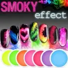 SMOKE POWDER Smoky Effect Nail Powder 15 Colours Neon RAINBOW Dust Manicure