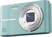 Digital Camera, Upgrade 50MP Full High Definition 1080P Camera with 16x Zoom Anti Shake, Compact Camera for Kid Student Children Teen Girl Boy, Kids Camera with 32GB SD Card (Green)