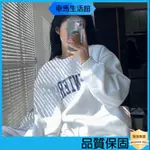 車馬優品💧 大尺碼 棉 衛衣 女 大學T INS 風衣服  美式復古 潮 HIPHOP 寬鬆上衣 高街 薄長袖 上衣 0