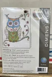 Dimensions Counted Cross Stitch Kit-Blooming Owl New, Sealed
