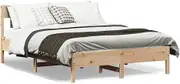 Bed Frame with Headboard 150x200 cm Solid Wood Pine Bedroom Furniture Modern Design