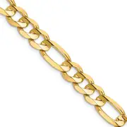 14K Yellow Gold 28 Inch 8.75mm Concave Open Figaro With Lobster Clasp Chain