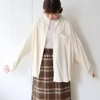 在飛比找蝦皮購物優惠-冬日本選品日系sm2寬鬆長版長袖襯衫3色-米