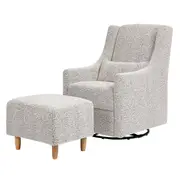 Toco Swivel Glider & Ottoman - Black & White