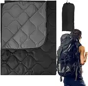 Camping Blanket Packable, Packable Large Outdoor Travel Blanket, Multifunctional Warm Quilt for Cold Weather, Lightweight Backpacking Quilt for Travel, Airplane, Beach