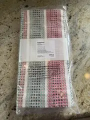 Crate & Barrel cotton table runner green red multicolored dots 90” NWT