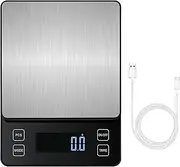 [Cevadama] Kitchen Scales 3kg/0.1g, USB Rechargeable Digital Food Scale with LCD Display, Counting & Tare Function,Ideal for Kitchen, Baking, Cooking, and Coffee Scale
