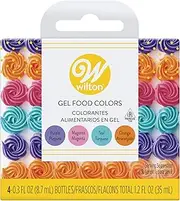 Wilton Neon Food Coloring Gel Icing Color Set, Vibrant Gel-Based Cake & Cookie Decorating Colors, Magenta, Orange, Teal & Purple, 4-Count