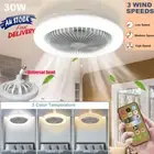 LED Ceiling Fan Lights Dimmable Living Room Chandelier Lamp With Remote Control