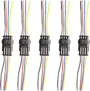 HIGHROCK 5 Kit 4 Pin Way Car Waterproof Electrical Connector Plug with Wire AWG Marine