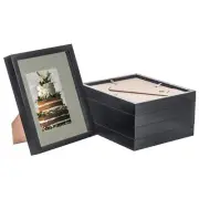 5x Black 8" x 10" 3D Box Photo Frames Grey 4" x 6" Mount Craft Shadow Picture