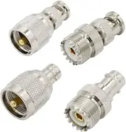 PL259 to BNC Adapter Male Female 4 Type RF Connector Kit Coax Coaxial BNC UHF