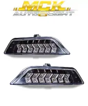 Fit 15-17 FORD MUSTANG LED SEQ. TURN SIGNAL/PARKING LIGHTS w SWITCHBACK (BLK/C) (for: Ford)
