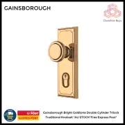 Gainsborough Bright Goldtone Double Cylinder Trilock Traditional Knobset *AU STO