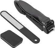 2pcs Stainless Steel Manicure Set,Rust Resistant Nail Clippers Set with Non Slip Handles Automatic Storage Nail Scraps Nail Scissors for Home