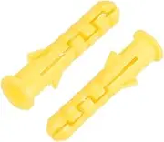 Wall Plugs， 50pcs 6x30mm Plastic Expansion Pipe Column Concrete Anchor Wall Yellow for Home Garden DIY Application